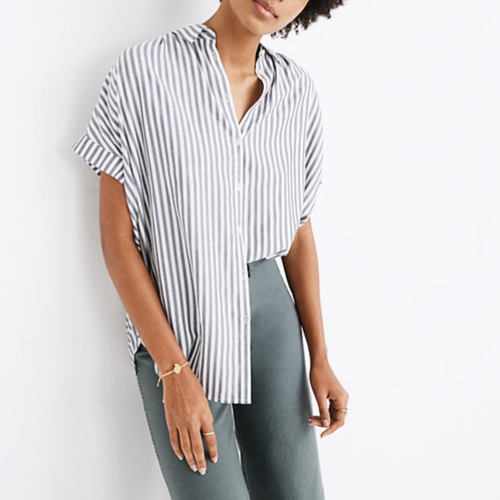 Madewell Central Shirt in Ballard Stripe Sz Small
